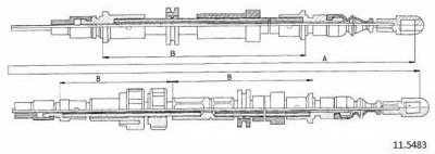 CABOR 115483 -  Трос, стояночная тормозная система