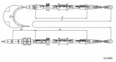 CABOR 115492 -  Трос, стояночная тормозная система