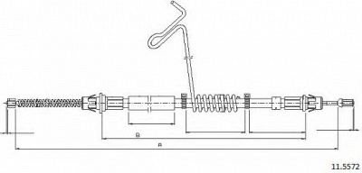 CABOR 115572 -  Трос, стояночная тормозная система