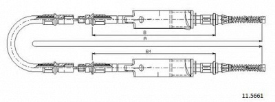 CABOR 115661 -  Трос, стояночная тормозная система