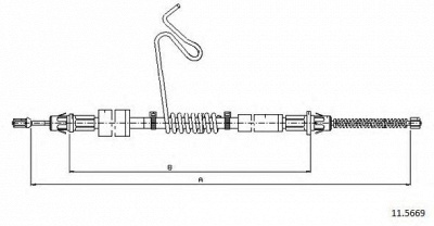 CABOR 115669 -  Трос, стояночная тормозная система