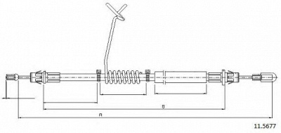 CABOR 115677 -  Трос, стояночная тормозная система