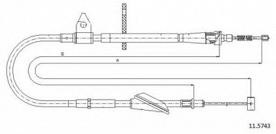CABOR 115743 -  Трос, стояночная тормозная система