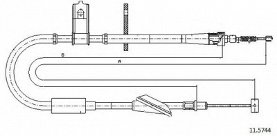 CABOR 115744 -  Трос, стояночная тормозная система