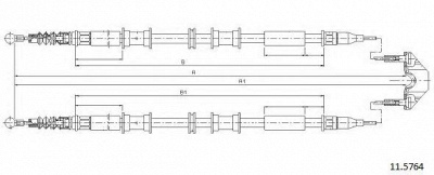 CABOR 115764 -  Трос, стояночная тормозная система