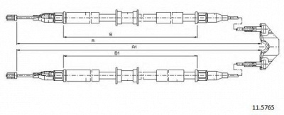 CABOR 115765 -  Трос, стояночная тормозная система