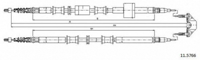 CABOR 115766 -  Трос, стояночная тормозная система