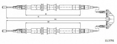 CABOR 115791 -  Трос, стояночная тормозная система