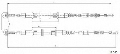CABOR 11585 -  Трос, стояночная тормозная система