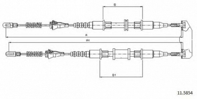CABOR 115854 -  Трос, стояночная тормозная система