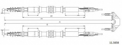 CABOR 115858 -  Трос, стояночная тормозная система