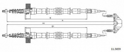 CABOR 115859 -  Трос, стояночная тормозная система