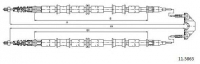 CABOR 115863 -  Трос, стояночная тормозная система