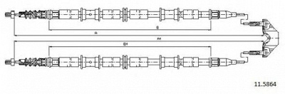 CABOR 115864 -  Трос, стояночная тормозная система