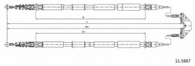 CABOR 115867 -  Трос, стояночная тормозная система