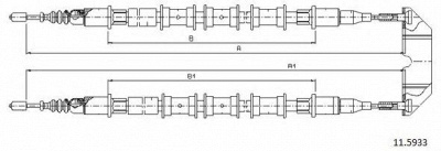 CABOR 115933 -  Трос, стояночная тормозная система