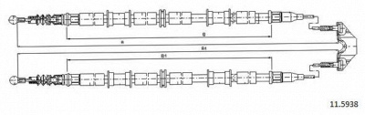 CABOR 115938 -  Трос, стояночная тормозная система