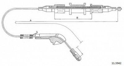 CABOR 115942 -  Трос, стояночная тормозная система