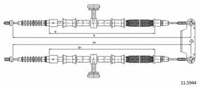CABOR 115944 -  Трос, стояночная тормозная система