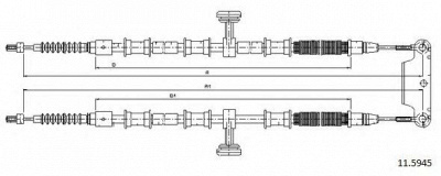 CABOR 115945 -  Трос, стояночная тормозная система