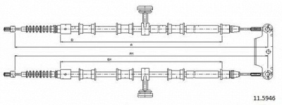 CABOR 115946 -  Трос, стояночная тормозная система