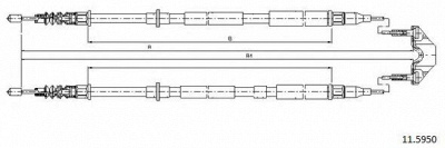 CABOR 115950 -  Трос, стояночная тормозная система
