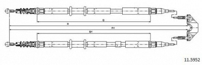 CABOR 115952 -  Трос, стояночная тормозная система