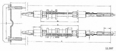 CABOR 11597 -  Трос, стояночная тормозная система