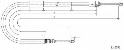 CABOR 116571 -  Трос, стояночная тормозная система