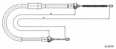 CABOR 116574 -  Трос, стояночная тормозная система