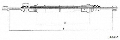 CABOR 116582 -  Трос, стояночная тормозная система