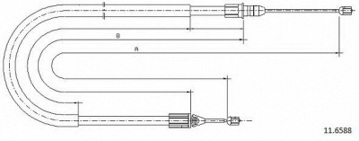 CABOR 116588 -  Трос, стояночная тормозная система