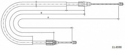 CABOR 116590 -  Трос, стояночная тормозная система