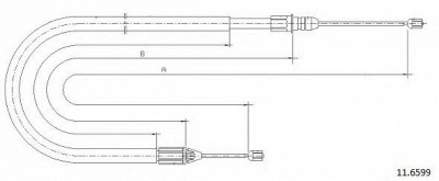CABOR 116599 -  Трос, стояночная тормозная система