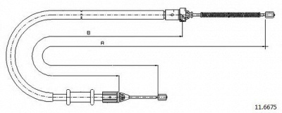 CABOR 116675 -  Трос, стояночная тормозная система