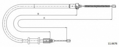 CABOR 116676 -  Трос, стояночная тормозная система