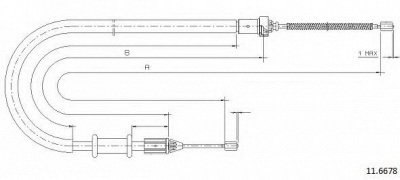 CABOR 116678 -  Трос, стояночная тормозная система