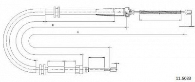 CABOR 116683 -  Трос, стояночная тормозная система