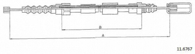 CABOR 116767 -  Трос, стояночная тормозная система