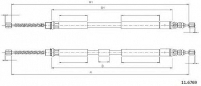 CABOR 116769 -  Трос, стояночная тормозная система