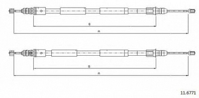 CABOR 116771 -  Трос, стояночная тормозная система