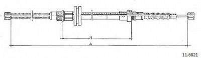 CABOR 116821 -  Трос, стояночная тормозная система