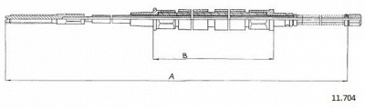 CABOR 11704 -  Трос, стояночная тормозная система