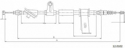 CABOR 120102 -  Трос, стояночная тормозная система