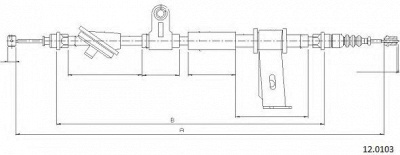 CABOR 120103 -  Трос, стояночная тормозная система