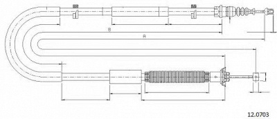 CABOR 120703 -  Трос, стояночная тормозная система