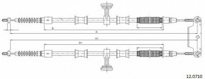CABOR 120710 -  Трос, стояночная тормозная система
