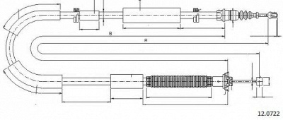CABOR 120722 -  Трос, стояночная тормозная система