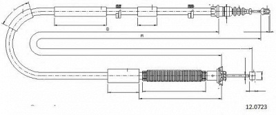 CABOR 120723 -  Трос, стояночная тормозная система