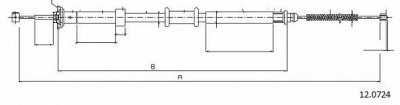 CABOR 120724 -  Трос, стояночная тормозная система
